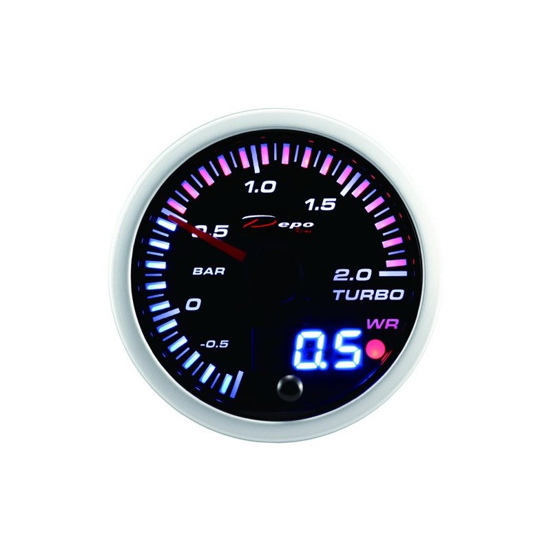 Manometro turbo 2 bar analogico digitale diametro 52mm con allarme