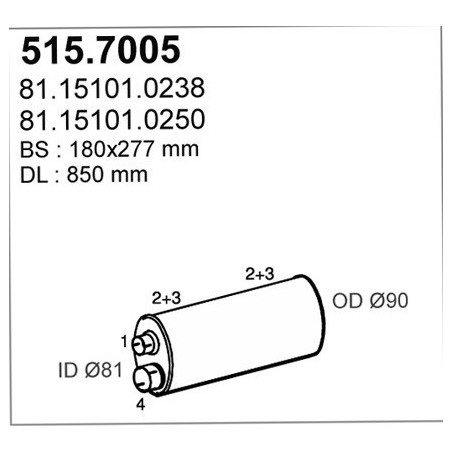 MAN D0826 LFL 6 CIL. SERIE M2000 SILENZIATORE