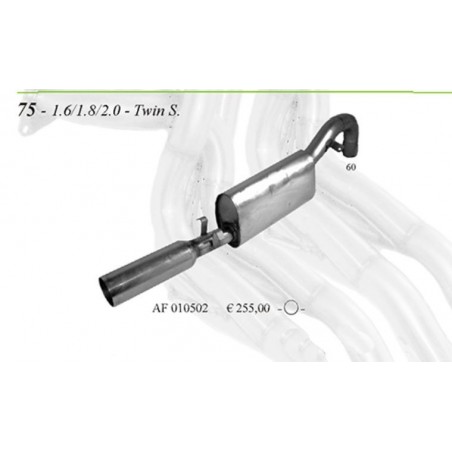 Scarico sportivo in acciaio per alfa 75 ts 1.8 1.6 2.0
