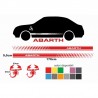 adesivi strisce abarth universali colore personalizzato omaggio scorpioni