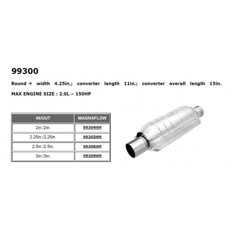 catalizzatore metallico serie 99300 codice 99306hm 63.5mm