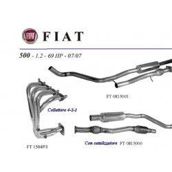 Collettore sportivo per fiat 500 1200cc 69hp 4-2-1