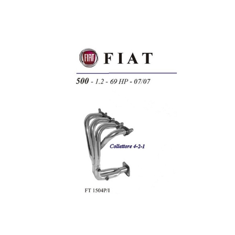 Collettore sportivo per fiat 500 1200cc 69hp 4-2-1
