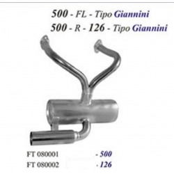 marmitta sportiva fiat 500 old 1973 80mm inox