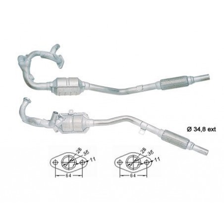 catalizzatore fiat 500 cinquecento  0.7i 704 cc 22 Kw 31 cv