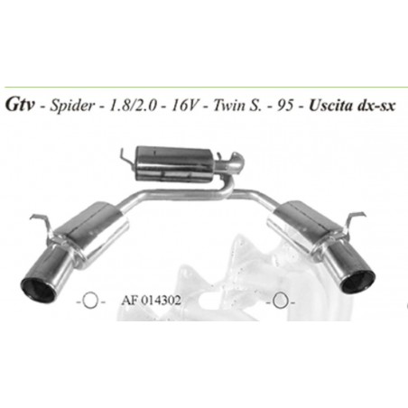 Doppio scarico per alfa gtv spider 1.8 2.0 16v twis sparck 95 -