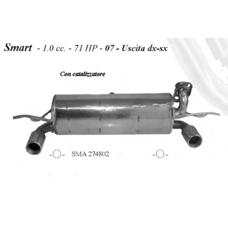 marmitta sportiva Smart 1000cc 71hp dal 2007