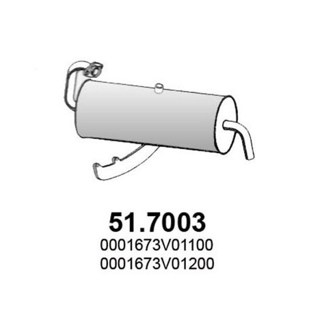 Silenziatore posteriore marmitta SMART 800 0.8 CDi FORTWO 1999 in poi