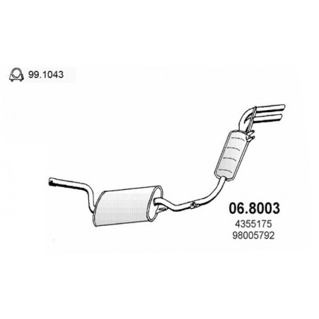 marmitta posteriore Autobianchi a112 70hp 58hp abarth