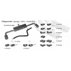 doppio scarico per fiat 500 1100cc sporting 92 -97 58hp
