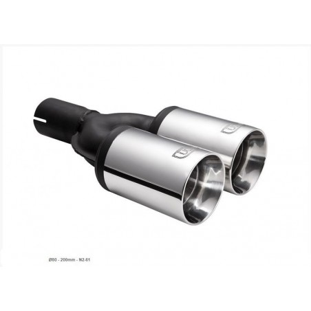 codini marmitta terminali doppi da 80mm double tail acciaio