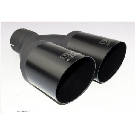 NBL2-90 codini terminali marmitta 2x90mm nero black acciaio verniciato a polvere