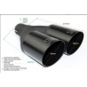 NBL2-90 codini terminali marmitta 2x90mm nero black acciaio verniciato a polvere