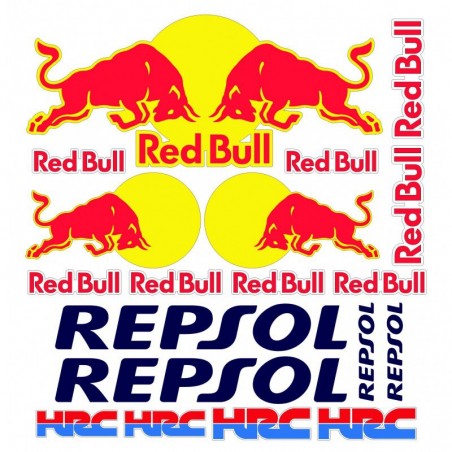 adesivi stickers red bull repsol hrc moto e auto