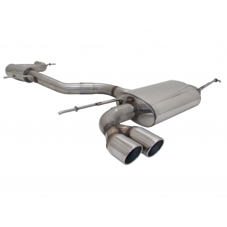 Scarico completo 70mm Golf 6 acciaio inox 2x76mm SR Design