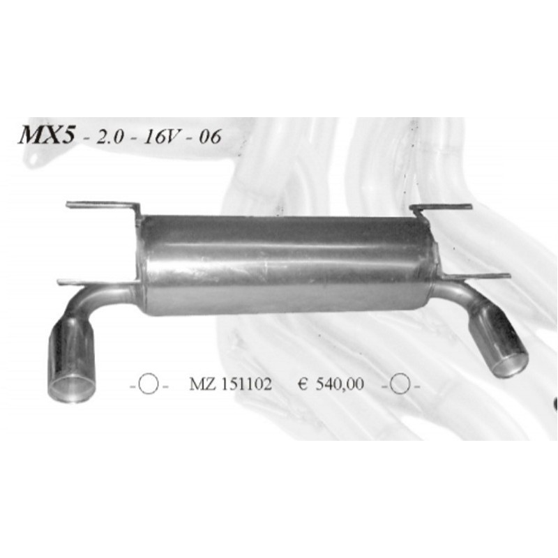 marmitta sportiva posteriore mazda mx5 2000cc 16v dal 2006