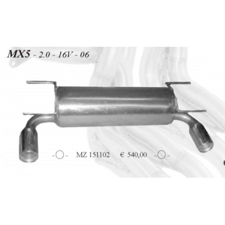 marmitta sportiva posteriore mazda mx5 2000cc 16v dal 2006