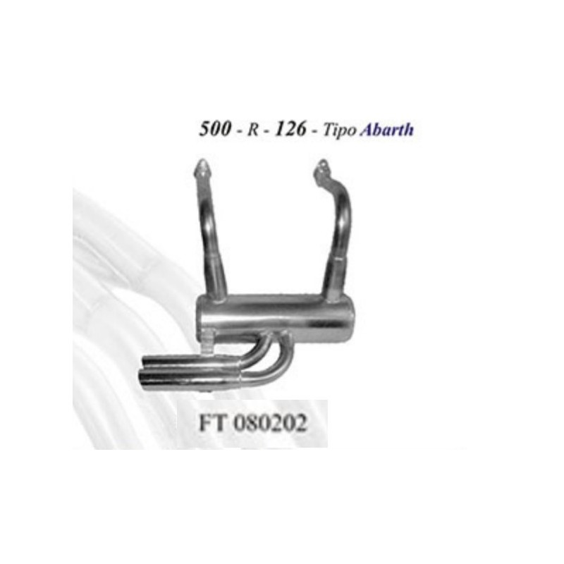 marmitta sportiva fiat 500 old FT080202 2 uscite da 60mm