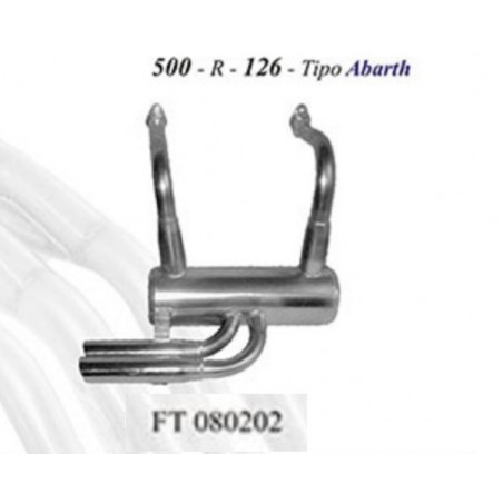 marmitta sportiva fiat 500 old FT080202 2 uscite da 60mm