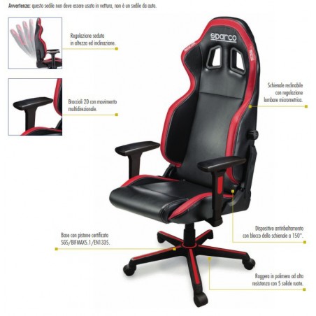 SEDILE SPARCO 00998NRRS SEDIA UFFICIO NR/RS