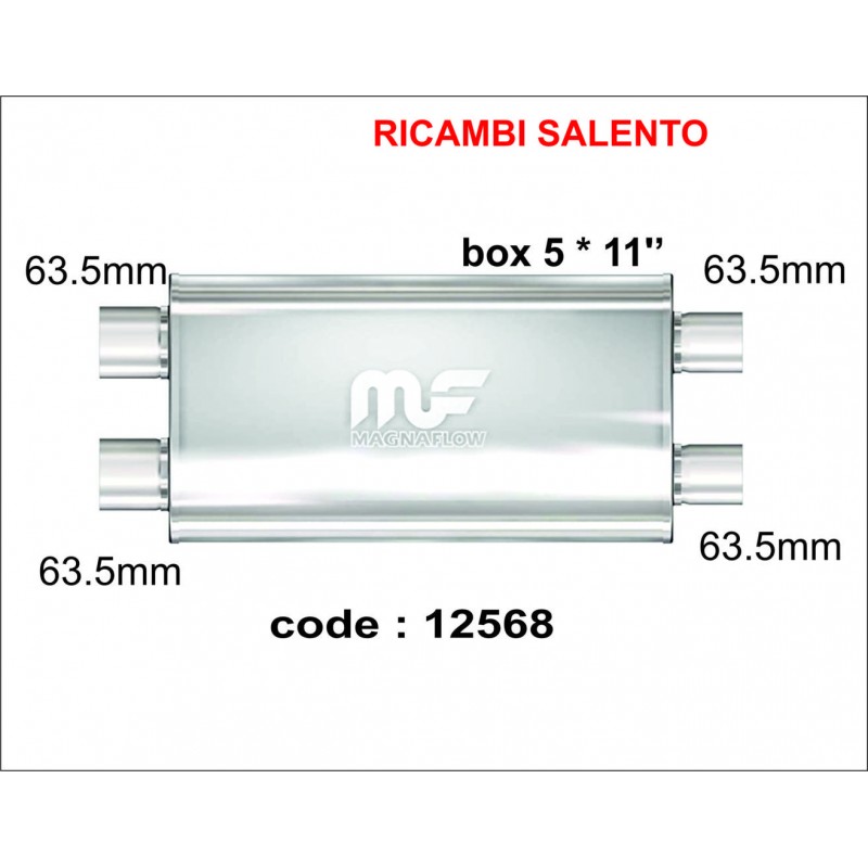 scarico universale sportivo magnaflow 12568 5*11'' - 2.5 + 2.5''