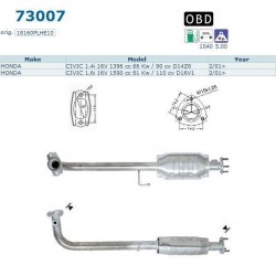catalizzatore specifico Honda Civic 1400 1600cc dal 2001