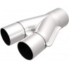 SILENZIATORE SPORTIVO CONNETTORE ACCIAIO A Y PER DOPPI SCARICHI