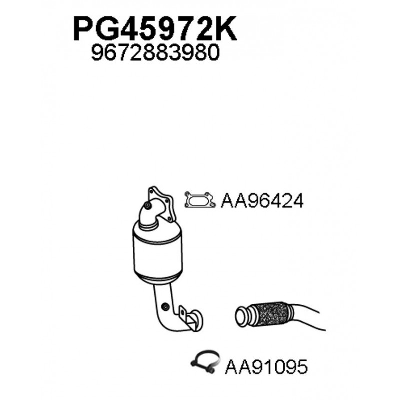 CATALIZZATORE CITROEN C3 II 1200 BENZINA 12V 2013