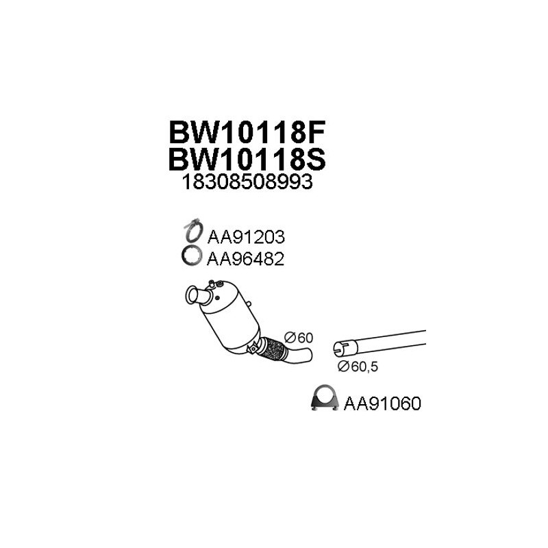 catalizzatore bmw f21 125d 2000cc oe 18308508993