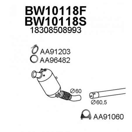 catalizzatore bmw f21 125d 2000cc oe 18308508993