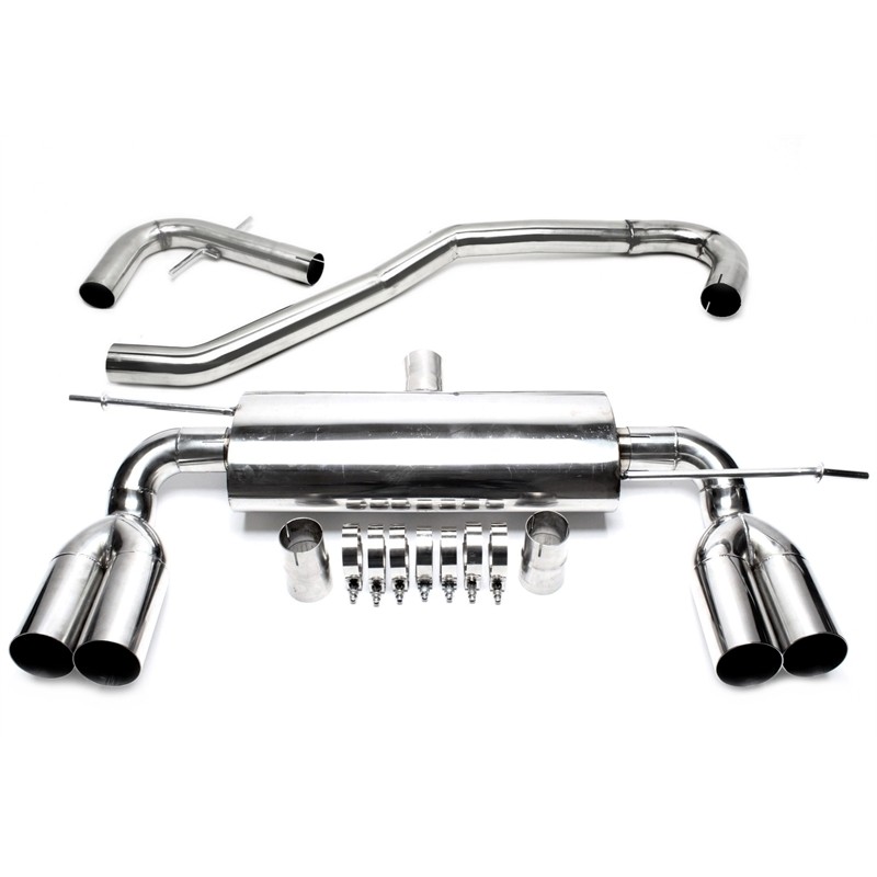 SCARICO SPORTIVO GOLF V 1K AUDI A3 8P 1KP PLUS ACCIAIO 2*76mm