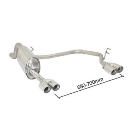 doppio scarico acciaio alfa mito 1400 T multiair quadrifoglio 76mm x 4