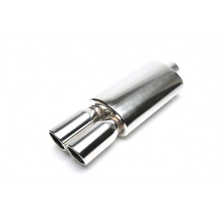 scarico sportivo universale doppia uscita 2 x 89mm tondo obliquo