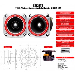 MTX TWEETER RTX2BT 200WATT bullet pezzo singolo