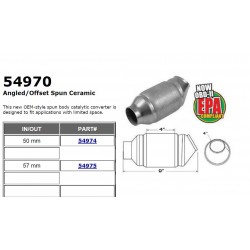 Catalizzatore 200 celle magnaflow 54974 metallico sfalzato 51mm