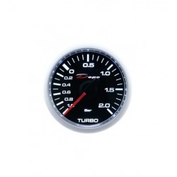 manometro turbo +2 bar depo 52mm FONDO NERO LED BIANCHI