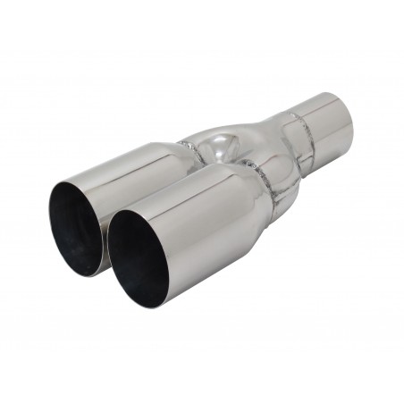 Terminale di scarico in acciaio inox Y 2x76mm RL-Design con ABE