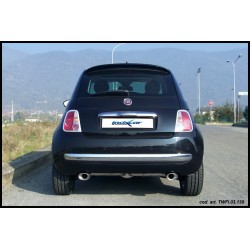 doppio scarico sportivo fiat 500 1400 16v 100cv dal 2007 ovale dx sx120x80mm acciaio