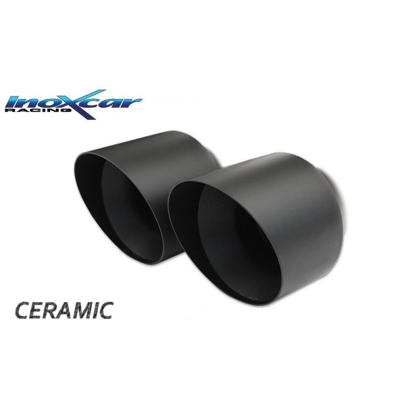 terminale codino marmitta doppio caramic black inox car 2 x 80mm