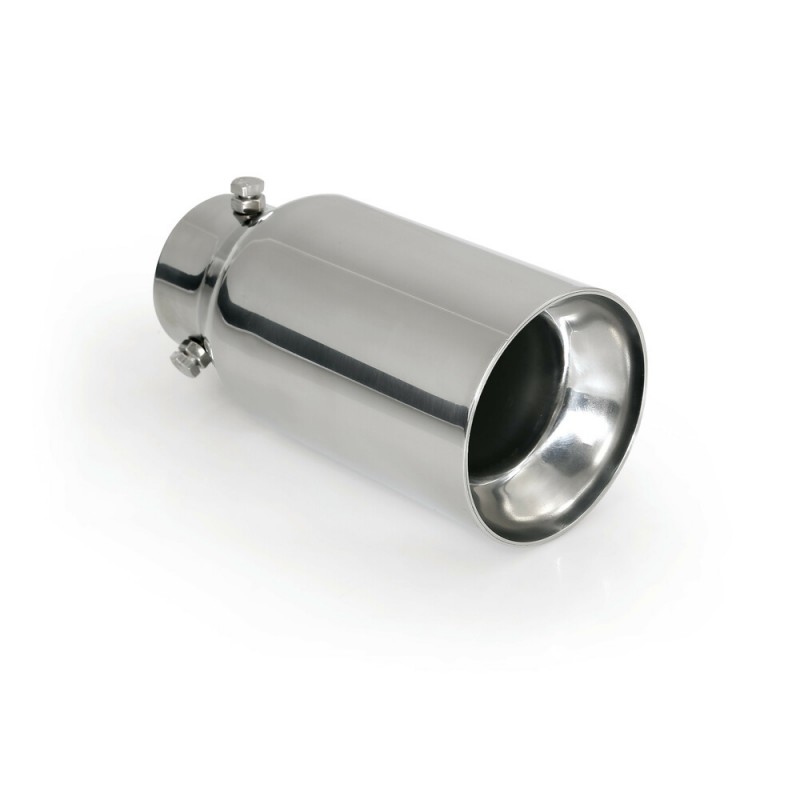 Terminale di scarico in acciaio inox lucidato 76mm codino bordo svasato