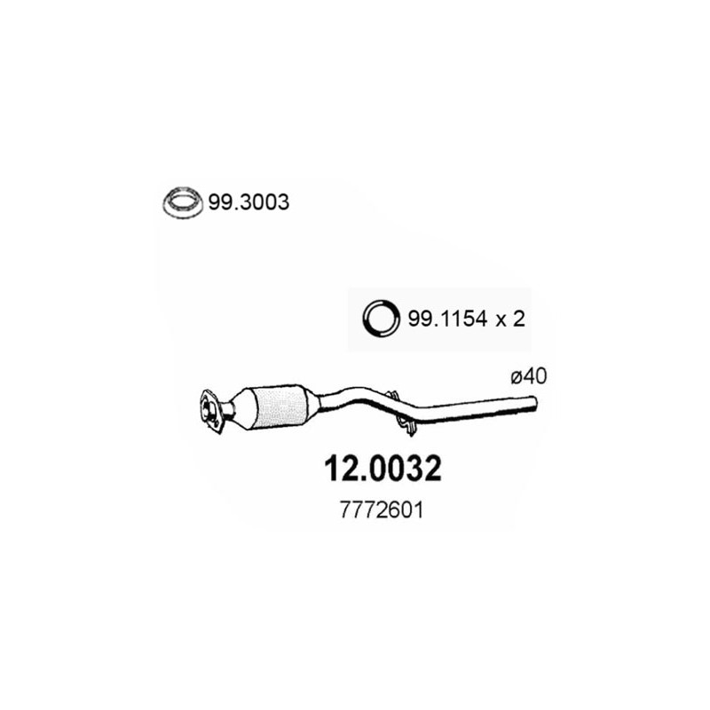 catalizzatore fiat uno 45 motore fire 7772601 12.0032