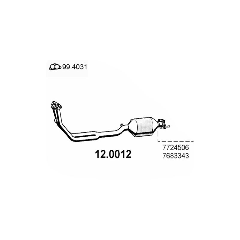 CATALIZZATORE FIAT UNO I.E. 1000CC DAL 1990 AL 1993