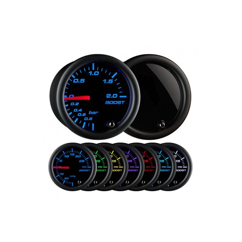 MANOMETRO glowshift  TURBO MENO 1 +2BAR diam 52mm RD-701