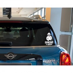 Adesivo sticker bimbo macho duro a bordo con nome personalizzabile