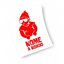 Adesivo sticker bimbo macho duro a bordo con nome personalizzabile