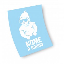 Adesivo sticker bimbo macho duro a bordo con nome personalizzabile