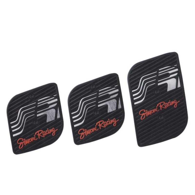 Pedaliera Simoni Racing Cut Gomma Rosso Nero