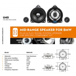 Sistema a 2 Vie MBQ specifico BMW midrange 10cm + tweeter