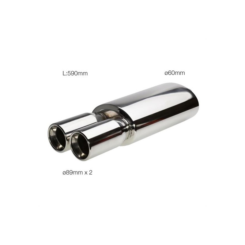 Marmitta rotonda id 60mm doppia acciaio inox - ESR109