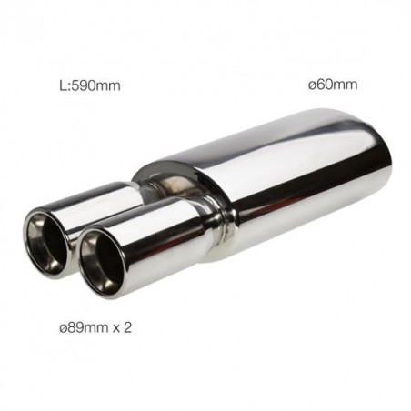 Marmitta rotonda id 60mm doppia acciaio inox - ESR109